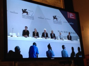 La giuria di Venezia 72 in conferenza stampa d'apertura il 2 settembre 